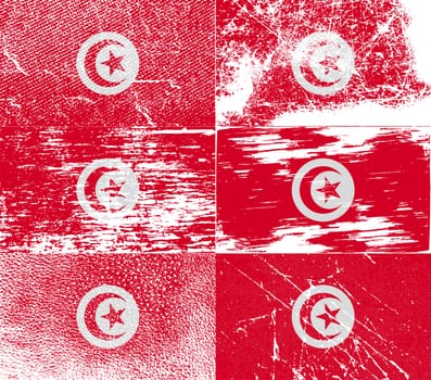 Flag of Tunisia with old texture.  illustration
