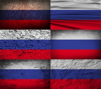 Flag of Russia with old texture.  illustration