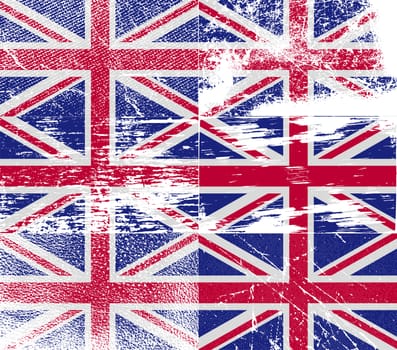 Flag of United Kingdom with old texture.  illustration