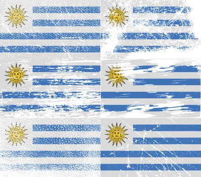 Flag of Uruguay with old texture.  illustration