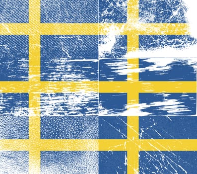 Flag of Sweden with old texture.  illustration