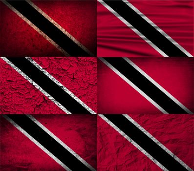 Flag of Trinidad and Tobago with old texture.  illustration