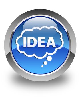 Idea cloud icon glossy blue round button