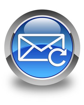 Refresh email icon glossy blue round button
