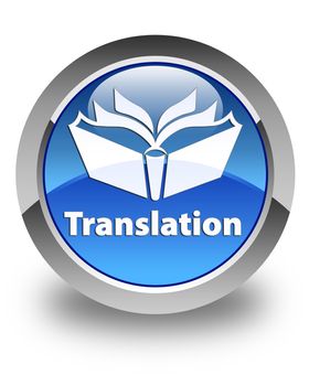Translation glossy blue round button
