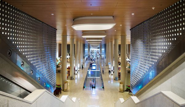 Mumbai, India - December 25, 2014: Tourist at Chhatrapati Shivaji International Airport. Terminal 2, International Departures on December 25, 2014 in Mumbai, India. Inaugurated on 12 Feb 2014