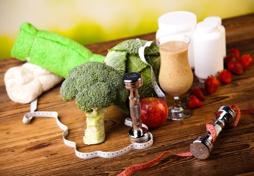 Fitness diet, vitamins, healthy and fresh