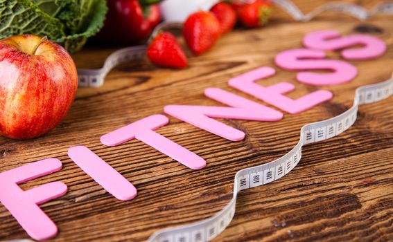 Vitamin and Fitness diet, dumbbell