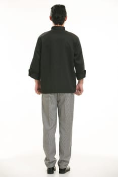 Wearing all kinds of clothing chef dietitian in front of white background