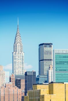 Stunning skyscrapers of New York. Manhattan skyline.