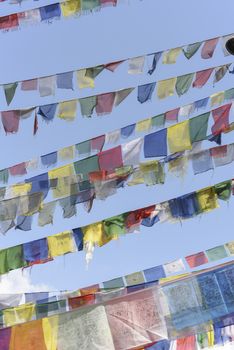 closed up the prayer flag in Nepal
