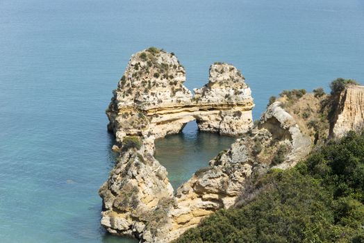 rocks and cliff in algarve city lagos in Portugal, the most beautifull coastline of the world