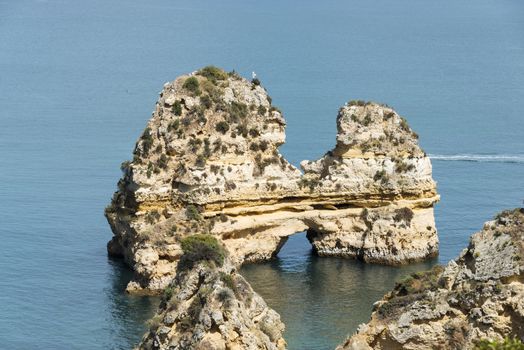 rocks and cliff in algarve city lagos in Portugal, the most beautifull coastline of the world