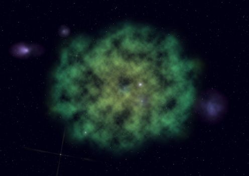 Far being shone nebula and star field against space. "Elements of this image furnished by NASA".