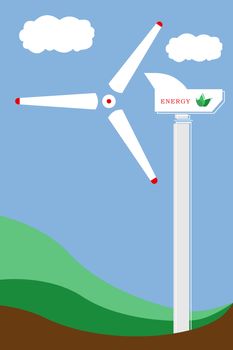 Illustration of wind turbine stylized