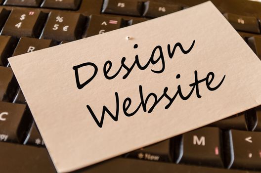 Design website Concept on black keyboard