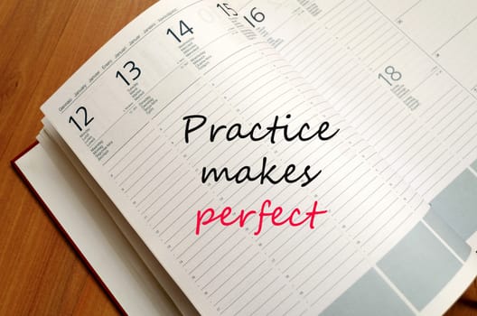 Business Notepad on wooden table Practice Concept Notepad