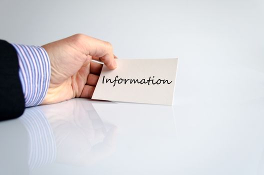 Information Concept in business man hand