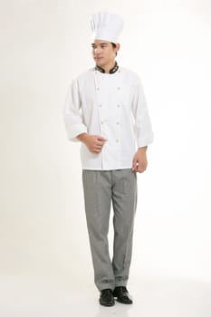 Wearing all kinds of clothing chef dietitian in front of white background