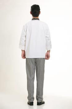 Wearing all kinds of clothing chef dietitian in front of white background