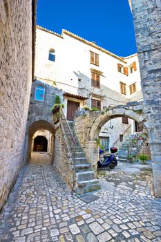 Historic stone streets of UNESCOT town of Trogir, Dalmatia, Croatia