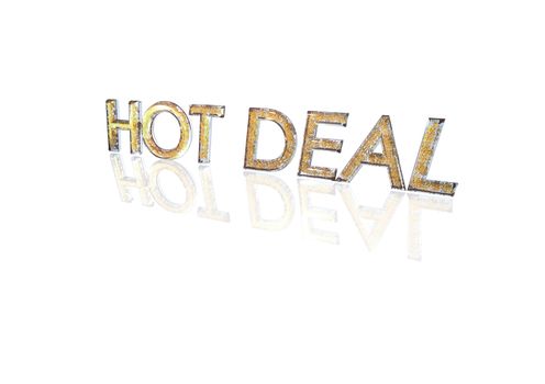 Word HOT DEAL made from many percentage symbols.