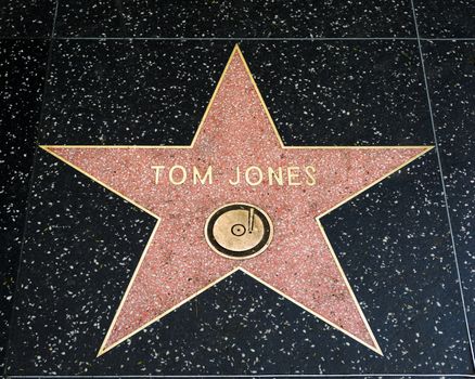 HOLLYWOOD, CA/USA - APRIL 18, 2015: Tom Jones star on the Hollywood walk of fame.