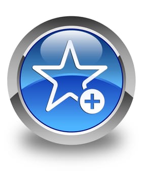 Add to favorite icon glossy blue round button