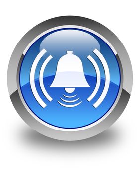 Alarm icon glossy blue round button