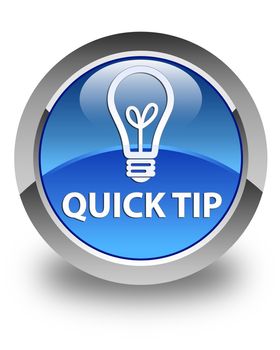 Quick tip (bulb icon) glossy blue round button