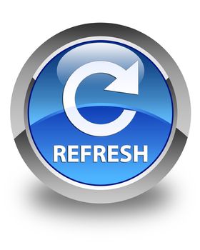 Refresh glossy blue round button