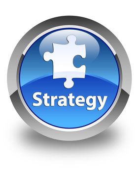 Strategy glossy blue round button