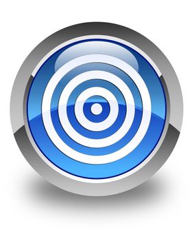 Target icon glossy blue round button
