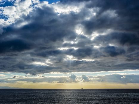 Sky with clouds before a rainstorm over the black sea