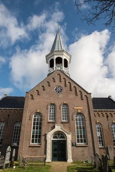 Authentic church in the centre of Midsland on the island of Terschelling in the Netherlands