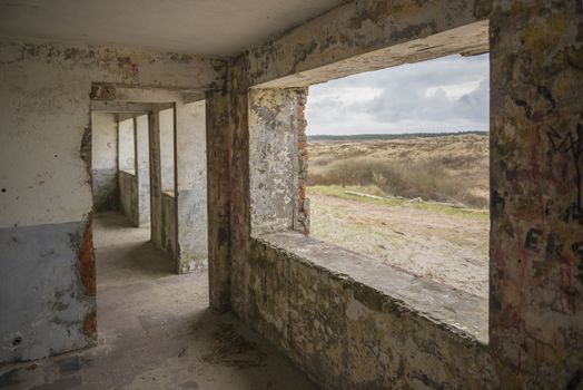 Old German bunker on the island Terschelling in the Netherlands