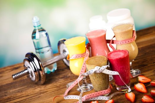 Dumbbell, healthy and fresh concept