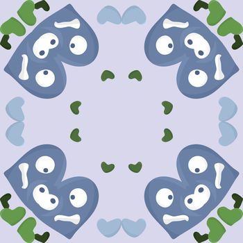Repeating tile pattern of eyes over blue