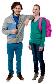 College boy resting his arm on friend shoulder