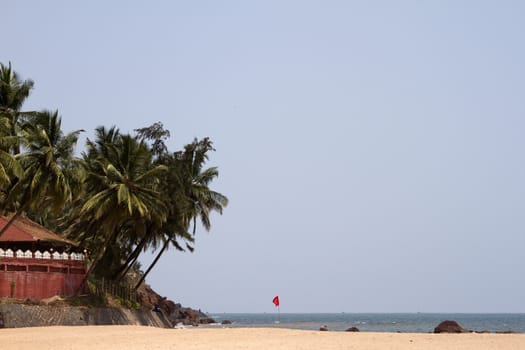 GOA India Beach, beautiful with palm trees.