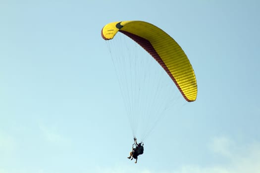 Flying on a parachute India Goa.