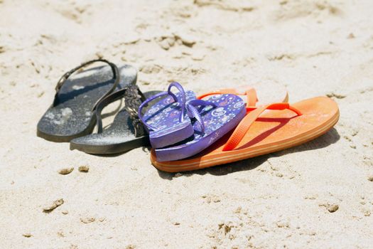 Flip-flop on a beautiful beach. India Goa