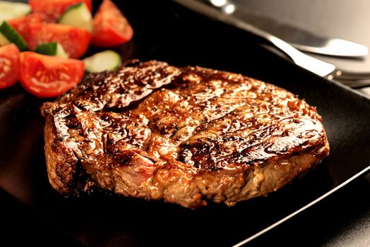 Grilled steak and vegetables