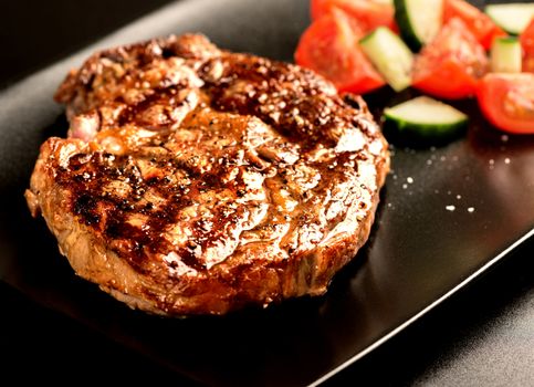 Grilled steak and vegetables