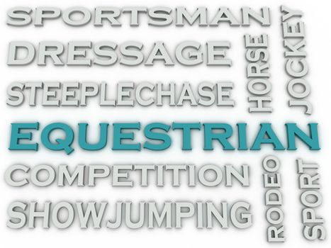 3d image Equestrian issues concept word cloud background