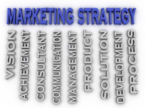 3d image marketing strategy issues concept word cloud background