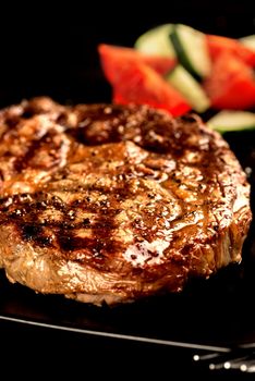 Grilled steak and vegetables