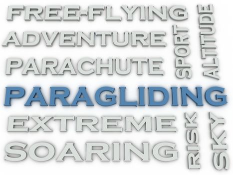 3d image Paragliding issues concept word cloud background