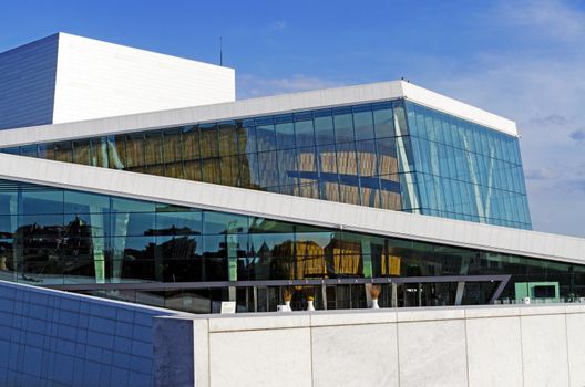 OSLO, NORWAY - MAY 22: View on a side of the National Oslo Opera House on May 22, 2012, which was opened on April 12, 2008 in Oslo, Norway