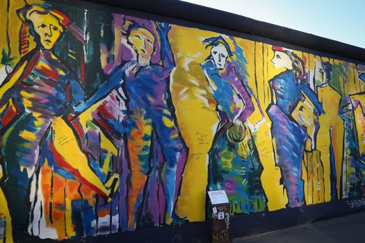 Berlin wall at the east side gallery, berlin, Germany.